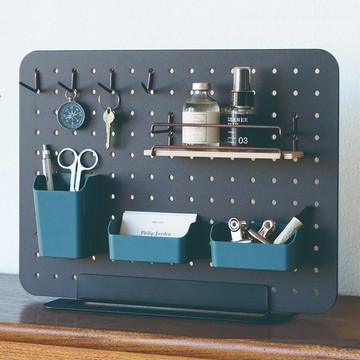 KING JIM｜PEGGY桌面收納組合架洞洞板－深灰色