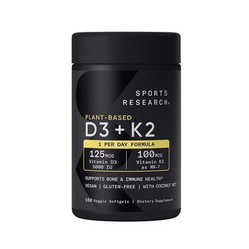 美國代購！原裝正品Sports Research 維他命D3+K2 160粒