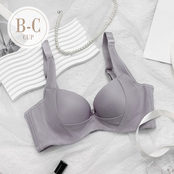 內衣【高光美肌】月牙網紗拉提無痕內衣 *B/C罩 (灰紫) #3938