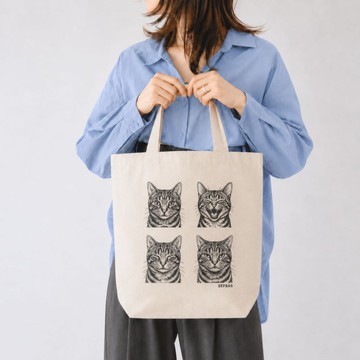 FOUR FACES 帆布托特包