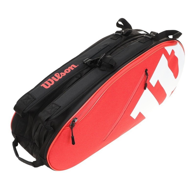 Wilsonテニス ラケットバッグ TEAMJ 6PK RACKET BAG RED/WHT