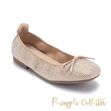 Pineapple-Outfitter-FADRI 奢華滿鑽蝴蝶結娃娃鞋-金銅色