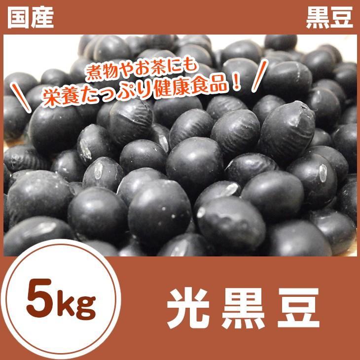 光黒豆 黒豆 5kg（1kg×5袋） 令和2年産 収穫 北海道産 国産 黒豆茶 まとめ買い