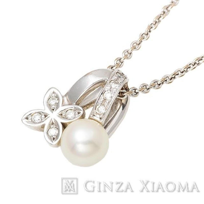 ジュエリー] MIKIMOTO ミキモト パール/ダイヤネックレス クローバー K18WG 5.5mm 4.6g ホワイトゴールド ネックレス  アクセサリー 【中古】 値下げ | LINEショッピング