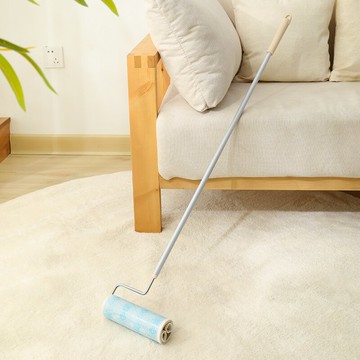 黏毛器 不可伸縮長桿黏毛器滾筒卷紙黏毛頭髮灰塵清理地毯可撕式沾毛神器【xy3269】