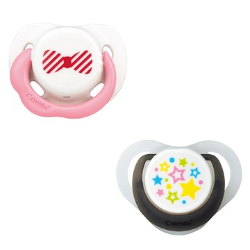日本 Combi - 24H滿滿安全感 安撫奶嘴組合-微笑安撫奶嘴S+睡眠奶嘴M-微笑白+甜白