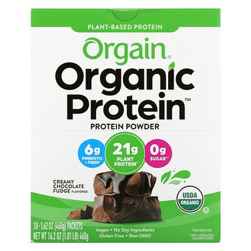 Orgain, 有機蛋白質粉，奶油味巧克力軟糖，1.62 盎司（46 克）