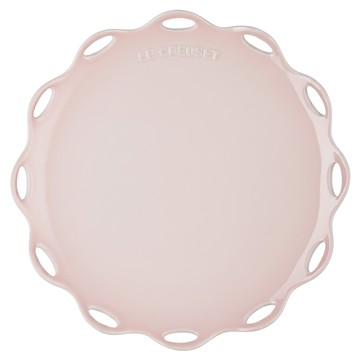LE CREUSET 蕾絲花語系列 圓盤  1個  貝殼粉  25 x 25 x 2.8cm