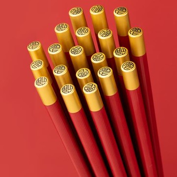 福字合金筷子紅色家用2025新款馬年春節過年新年喬遷新居結婚喜慶
