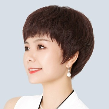 【巴黎精品】現貨+預購 女真髮假髮短假髮透氣假髮片輕量隱形增髮量假髮接髮-齊耳蓬鬆斜瀏海熟齡4款a1ax11