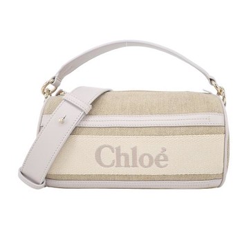 Chloe Woody  TUBE SHOULDER BAG帆布兩用圓筒包(灰色)