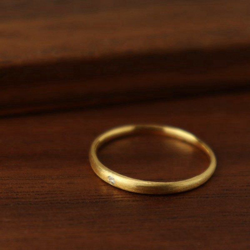 K18 ダイヤモンド 甲丸 ヘアライン ゴールド リング 18金 18k 指輪 シンプル マット つや消し 艶消し 甲丸リング 上品 レディース 通販 Lineポイント最大0 5 Get Lineショッピング
