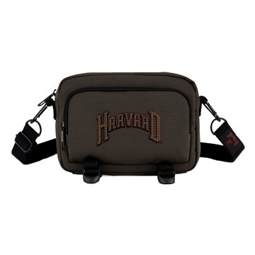 NCAA 哈佛格紋Logo側背包  21 x 5 x 14cm  咖啡色