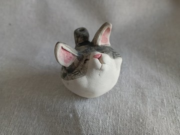 手捏陶貓花器 居家擺飾 辦公室療癒小物