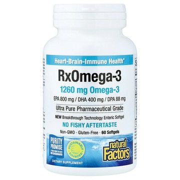 Natural Factors, RxOmega-3，60 粒軟膠囊（每粒軟膠囊 630 毫克）
