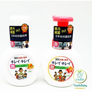 【牙齒寶寶】日本 獅王 LION 趣淨洗手慕斯-250ml 清爽柑橘/清新果香可選