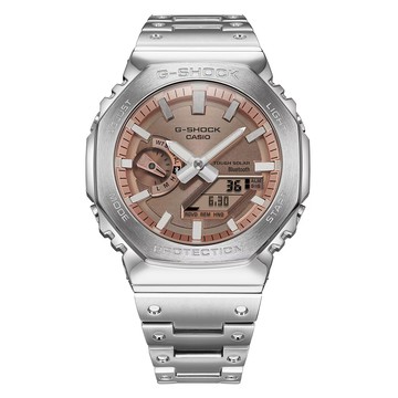 CASIO G-SHOCK 太陽能藍芽 迷人美感全金屬錶款 GM-B2100AD-5A_44.4m