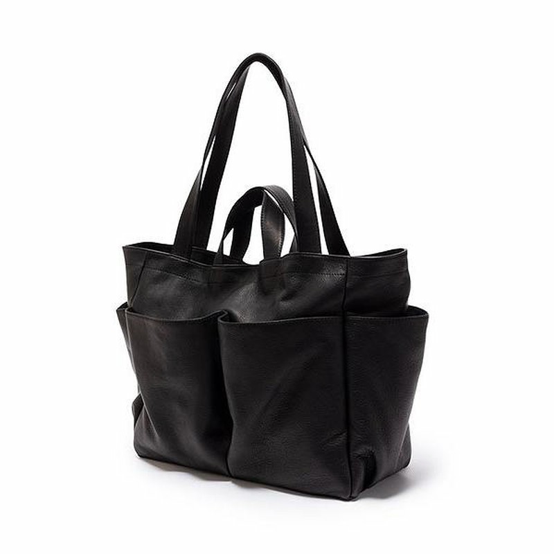 ミスターオリーブ レザートートバッグ 青く シュリンクレザー 黒 売買 