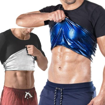 廠家跨境男女式汗衫塑身背心塑身內衣緊身衣健身運動T恤壓縮短袖鑫弘-素時衣櫥