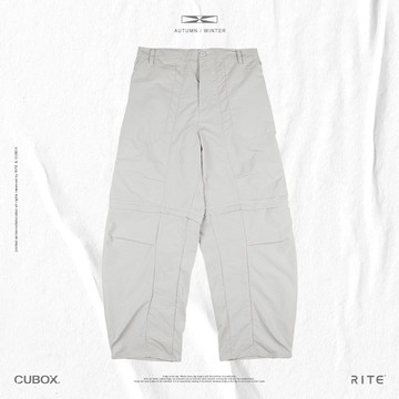 【RITE x CUBOX】聯名防潑水寬版長褲｜灰色