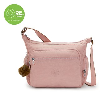 『牛角包』珊瑚粉多袋實用側背包-GABBIE