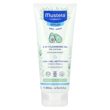 Mustela, 嬰兒，2 合 1 潔膚凝膠，頭髮和身體，中性膚質，6.76 液量盎司（200 毫升）
