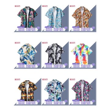 夏季薄款情侶花襯衫男女寬松休閑短袖襯衣潮流港風百搭夏威夷外套