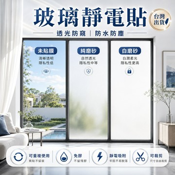 【隔日達】隔熱貼 無膠靜電玻璃貼🛑加厚重複貼🛑臺中現貨 玻璃防窺貼 霧面貼 霧面靜電貼 霧面窗貼 磨砂浴室 玻璃貼