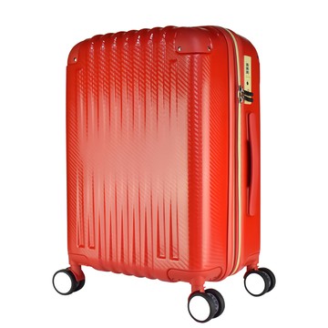 WALLABY 袋鼠 凹凸紋拉鍊箱 HTX3-2101-24R  24吋  紅色 + 金色  1個