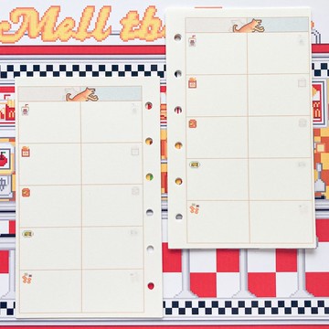 系統手帳用紙 Mini 6 願望清單 輕量版 12個月份 內頁 點陣圖