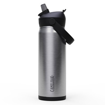 【墾趣】CAMELBAK 600ml Flip Straw不鏽鋼多水吸管保溫瓶(保冰) 金屬銀