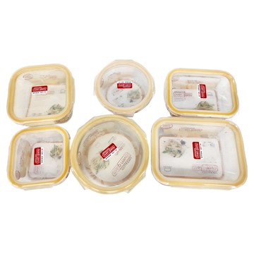 LocknLock 樂扣樂扣 GLASS 玻璃保鮮盒 6件組  6個容器 + 6個蓋子  1組