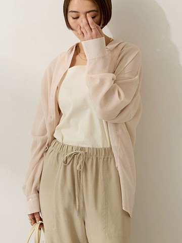 透明薄紗輕盈長版襯衫(0H000001600) - AMERICAN HOLIC