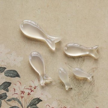 自由的小魚兒天然冰種玉髓魚吊墜魚形玉佩海豚簡約男女款玉石項鏈