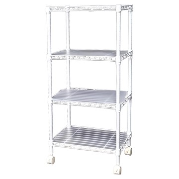 鋼鐵力士 四層架 28x43x90  含PP滑輪  白色  1組