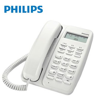 【Philips 飛利浦】來電顯示有線電話 M10 白色