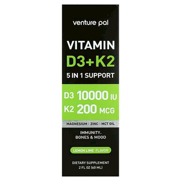 Venture Pal, 維生素 D3 + K2，檸檬酸橙味，2 液量盎司（60 毫升）