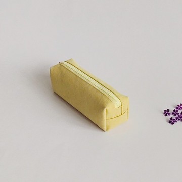 T.H.Ani 手工植物染立體筆袋-黃 鉛筆盒 立體筆袋 化妝包 筆袋