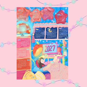 2027年曆海報 糖果色的房間款