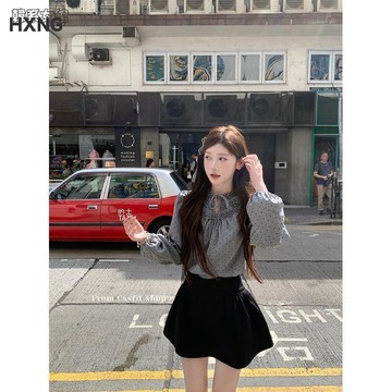 【韓系套裝】早秋兩件套裝 襯衫牛仔連衣裙 小個子穿搭 高級感 韓系穿搭 流行套裝 牛仔連衣裙 小個子連衣裙 長袖襯衫