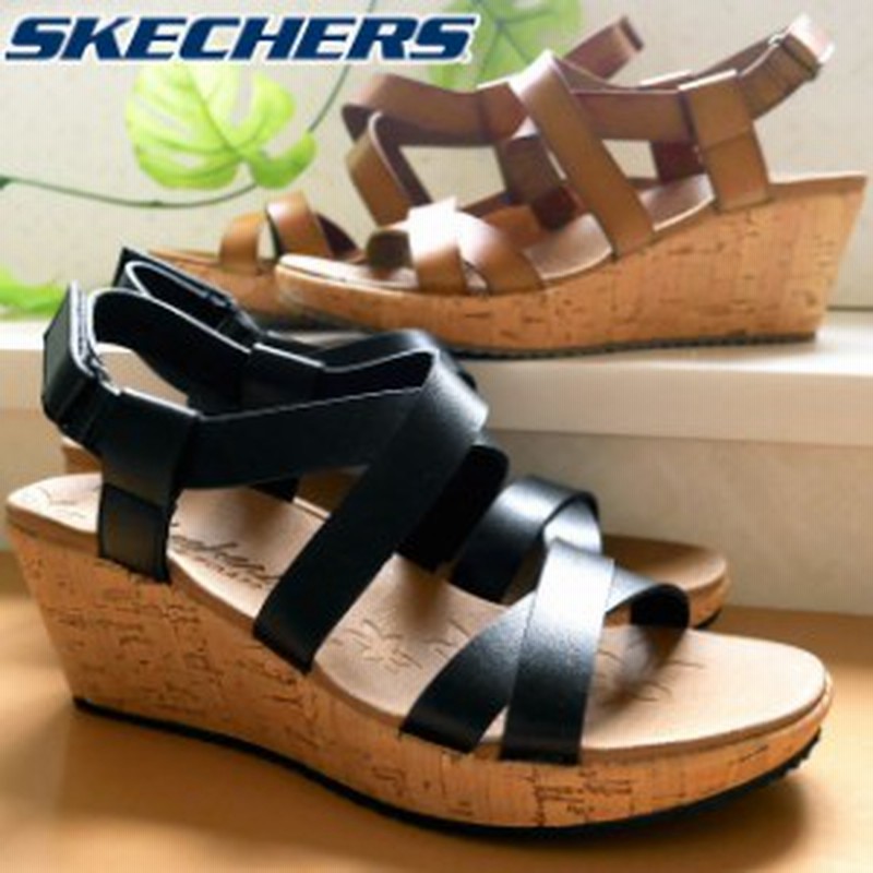 レディース 21 春夏 新作 夏新作 サンダル 人気 流行 Skechers スケッチャーズ ビバリー ダンスムーブス ウェッジソールサンダ 通販 Lineポイント最大1 0 Get Lineショッピング