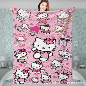 跨境亞馬遜卡通Hallo Kitty毛毯、 柔和Hallo Kitty蓋毯