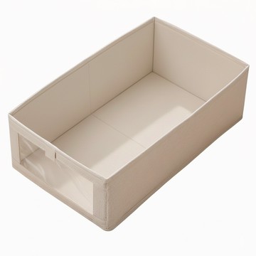 橡合杉 可視布藝折疊收納筐 特大  1個  米色