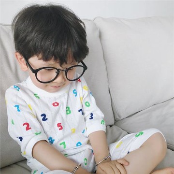 【清倉】兒童夏季A類純棉網眼鏤空薄款高腰護肚中袖中褲家居套裝