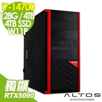 Acer 宏碁 Altos P150F8 水冷工作站 (i7-14700/128G/4TB+4TB SSD/RTX5090-32G/1200W/WIFI7/W11P)