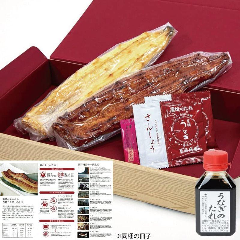 うなぎの夏目商店 プレゼント ギフト 国産 豊橋うなぎ 紅白セット 蒲焼き 白焼き 大155-167g×各1尾と蒲焼たれ80ml 大盛2人前