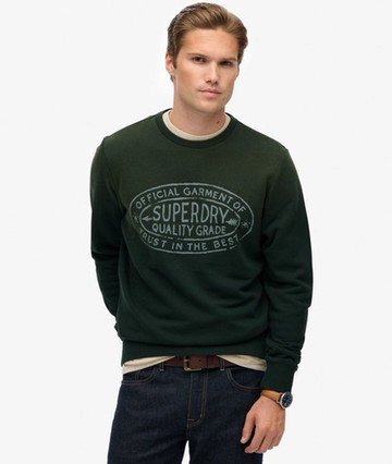 Superdry Men's Lo-fi Outdoors Relaxed Sweatshirt Green Size: XL