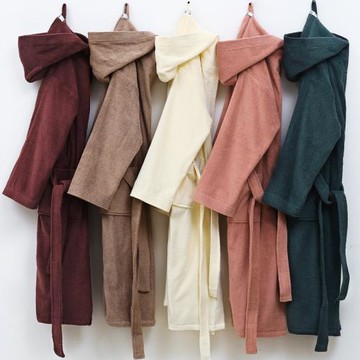 純棉浴袍成人毛巾料春夏白色浴衣大童帶帽男女全棉吸水長款睡袍