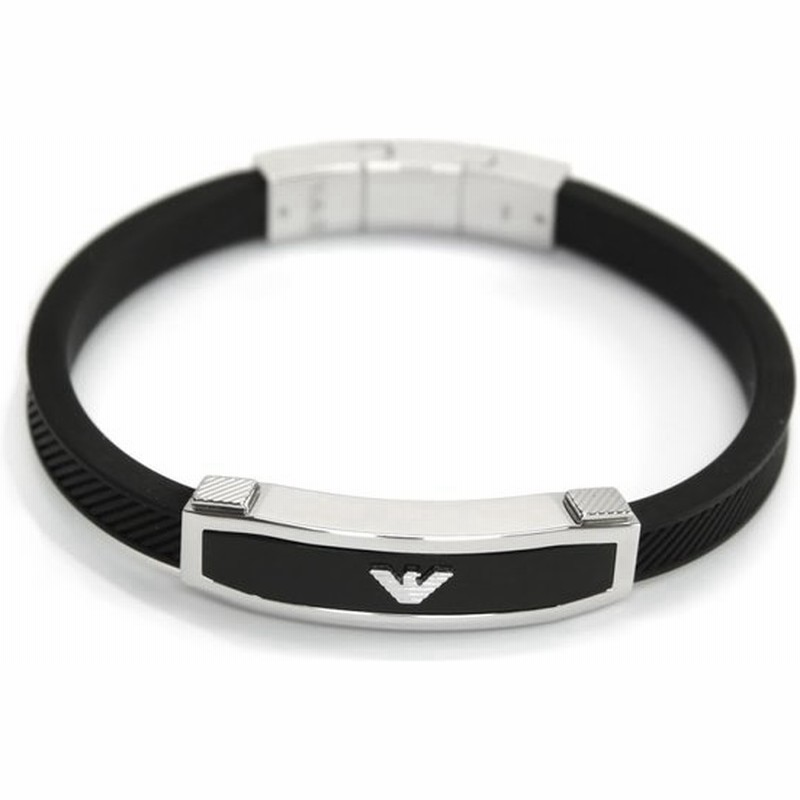 エンポリオ アルマーニ Emporio Armani メンズ ブレスレット Egs イーグルロゴ ラバーブレスレット ブラック シルバー 通販 Lineポイント最大0 5 Get Lineショッピング