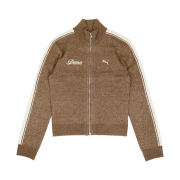 [ACS] Puma 外套 Retro Tape 女款 棕 立領 雙向拉鍊 合身 針織 亞規 635719-85